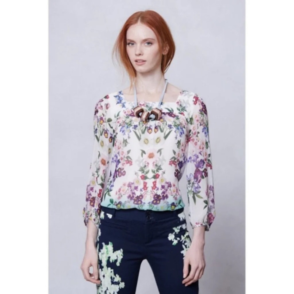 Anthropologie Vanessa Virginia Porto Garden Blouse